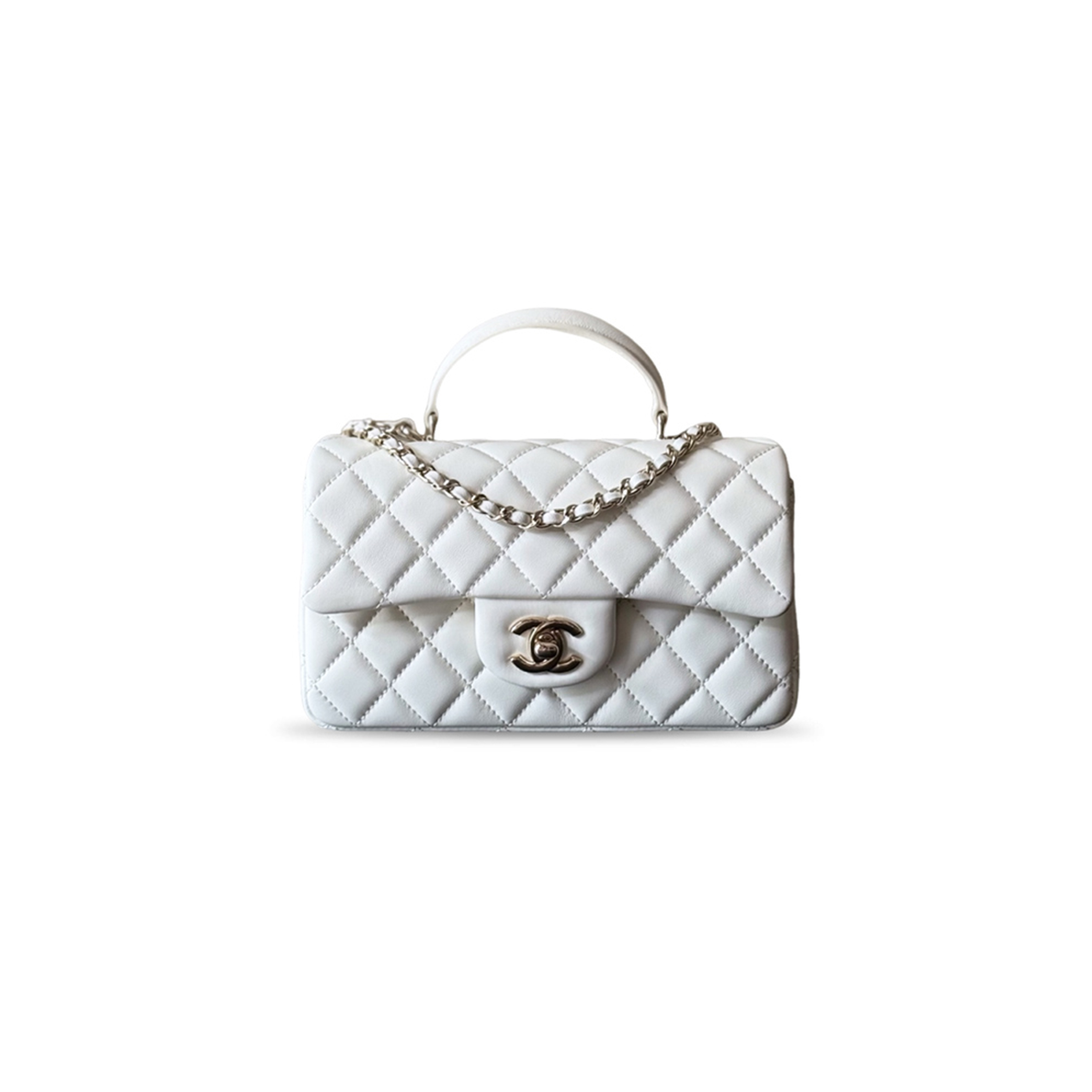 CHANEL LAMBSKIN QUILTED MINI TOP HANDLE RECTANGULAR FLAP AS2431 (20*12*6cm)